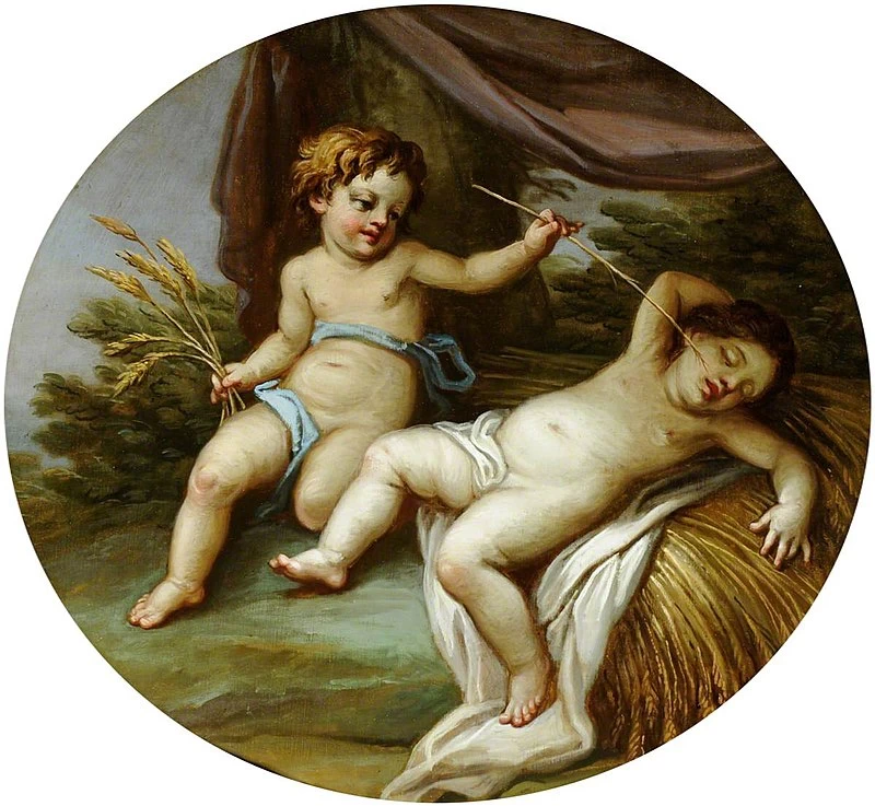 Un putto svegliato dal sonno dal solletico del naso - National Trust for Places of Historic Interest or Natural Beauty